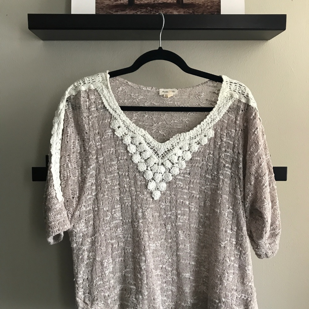 Mixed Media Embroidery Lightweight Sweater